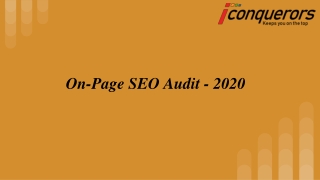 SEO Audit 2020