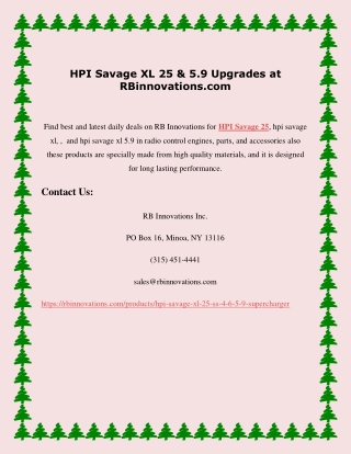 HPI Savage XL 25 & 5.9 Upgrades at RBinnovations.com