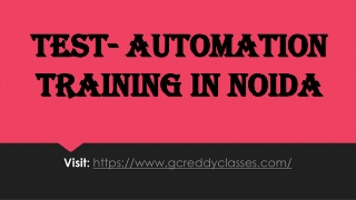 Test- Automation Training in Noida