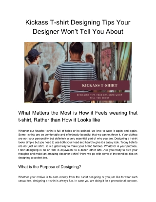 Kickass T-shirt Designing Tips Your Designer Won’t Tell You About