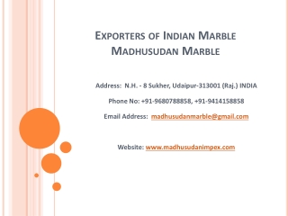 Exporters of Indian Marble Madhusudan Marble