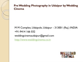 Pre Wedding Photography in Udaipur by Wedding Cinema