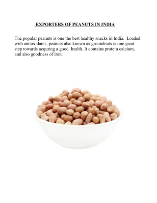 EXPORTERS OF PEANUTS IN INDIA
