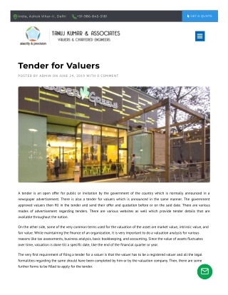 Tender for Valuers