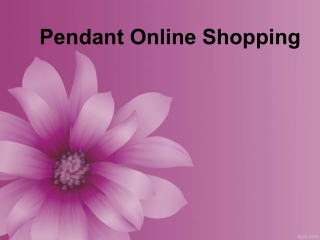 Pendant Online Shopping