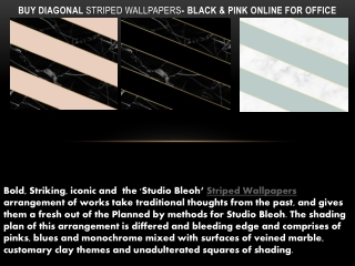 Buy Diagonal Striped Wallpapers- Black & Pink Online For Office