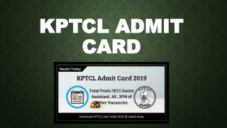 Download KPTCL Admit Card 2019 For JE AE JA AEE & Other Exam Date