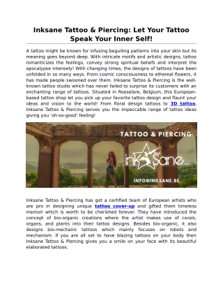 Inksane Tattoo & Piercing: Let Your Tattoo Speak Your Inner Self!