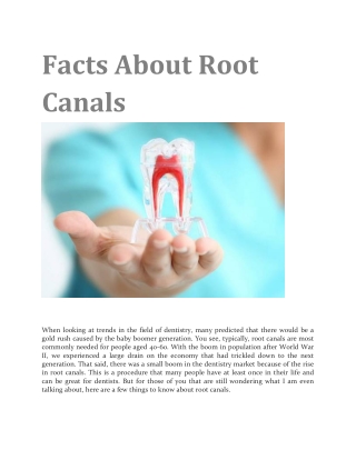 Facts About Root Canals