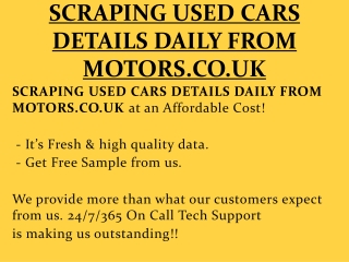 SCRAPING USED CARS DETAILS DAILY FROM MOTORS.CO.UK