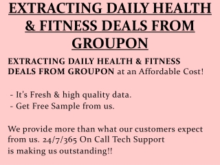 EXTRACTING DAILY HEALTH & FITNESS DEALS FROM GROUPON