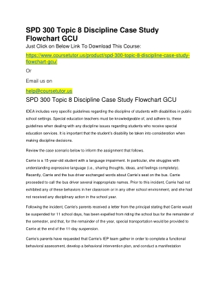 SPD 300 Topic 8 Discipline Case Study Flowchart GCU