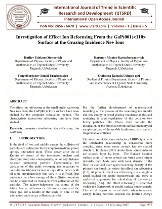 Investigation of Effect Ion Refocusing From the GaP 001 110 Surface at the Grazing Incidence Ne Ions