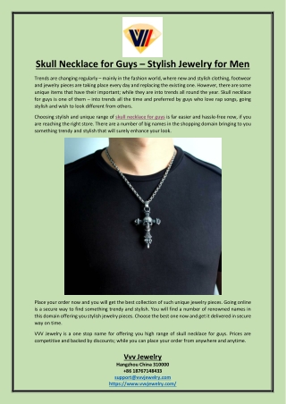 Skull Necklace for Guys – Stylish Jewelry for Men