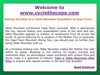 Table Mountain Bike Ride