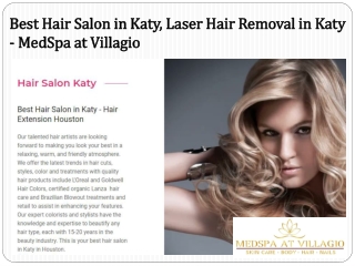 Best Hair Salon in Katy, Laser Hair Removal in Katy - MedSpa at Villagio