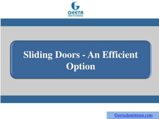 Sliding Doors - An Efficient Option