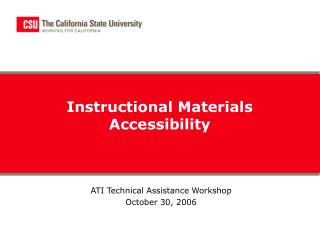 Instructional Materials Accessibility