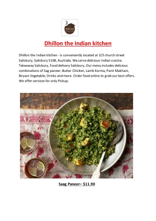 35% Off -Dhillon the Indian kitchen -Salisbury - Order Food Online