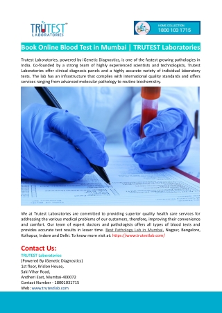 Pathology Lab In Mumbai-TRUTEST Laboratories