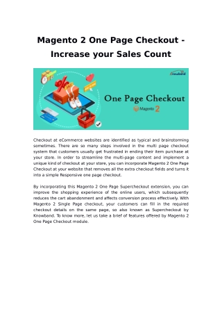 Knowband Magento 2 One Page Checkout - Increase your Sales Count