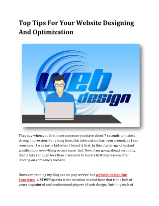 Top Tips for Your Website Designing