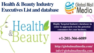 Health & Beauty Industry Executives List and database