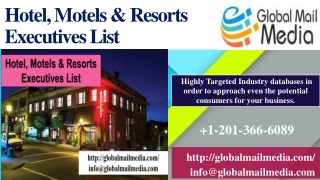 Hotel, Motels & Resorts Executives List