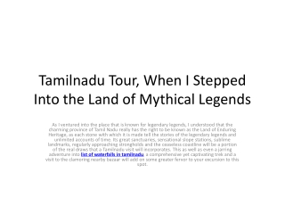 Tamilnadu Tour, When I Stepped Into the Land of Mythical Legends