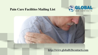 Pain Care Facilities Mailing List