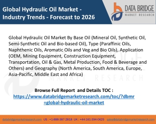 Global Hydraulic Oil Market – Industry Trends and Forecast to 2026