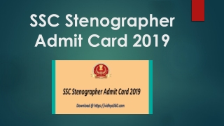 SSC Stenographer Admit Card 2019, Check Steno Group C & D Call Letter