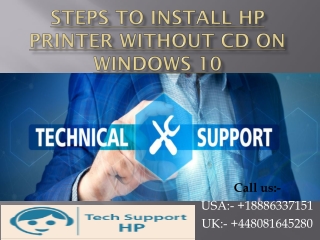 Steps to Install HP Printer Without CD on Windows 10