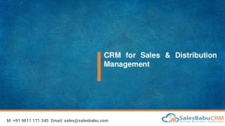 CRM For Sales & Distribution Management