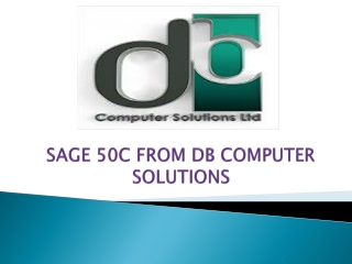 SAGE 50C FROM DB COMPUTER SOLUTIONS