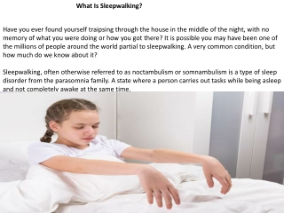 What Is Sleepwalking?