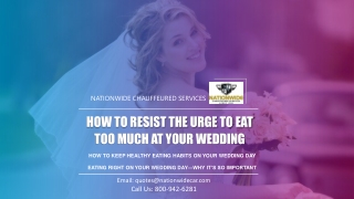 How to Keep Healthy Eating Habits on Your Wedding Day – DC Party Bus Rental