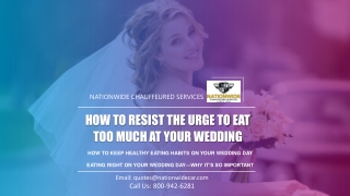 How to Keep Healthy Eating Habits on Your Wedding Day – Wedding Limo Service