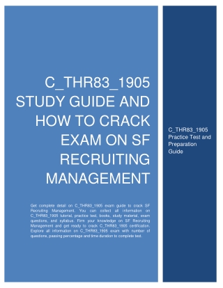 C_THR83_1905 Study Guide and How to Crack Exam on SF Recruiting Management