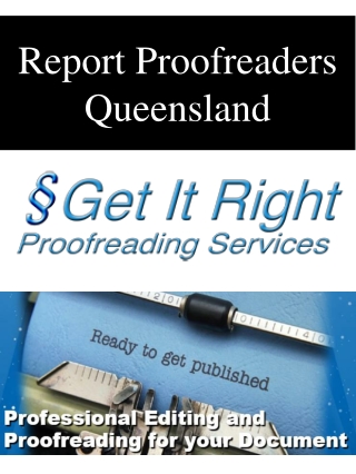 Report Proofreaders Queensland