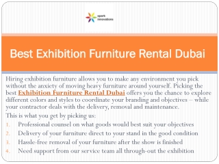 Best Exhibition Furniture Rental Dubai