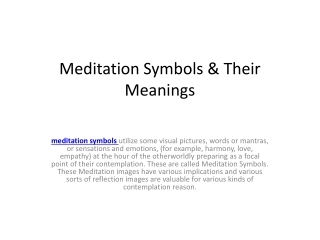 Meditation Symbols & Their Meanings