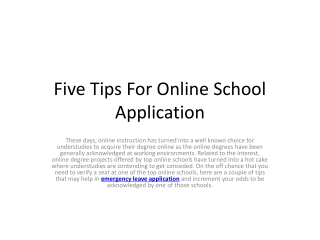 Five Tips For Online School Application