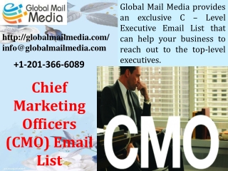 Chief Marketing Officers (CMO) Email List