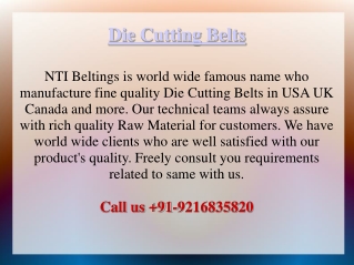 Die Cutting Belts