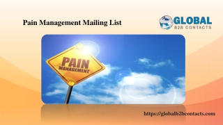 Pain Management Mailing List