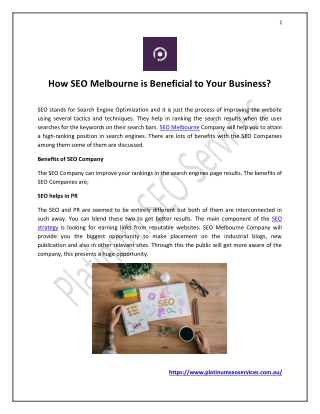 How SEO Melbourne is Beneficial to Your Business?