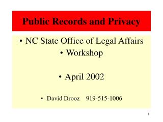 Public Records and Privacy