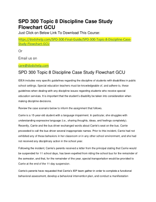 SPD 300 Topic 8 Discipline Case Study Flowchart GCU