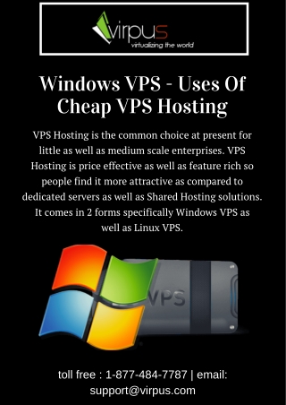 Windows VPS - Uses Of Cheap VPS Hosting